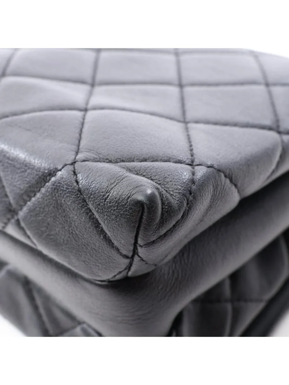 Chanel Shoulder Bag Quilted Black Lambskin Small Flap Chain